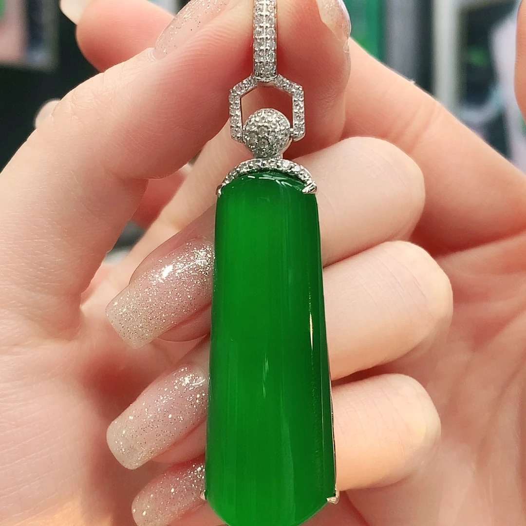 银S925镶嵌吊坠玛瑙/玉髓