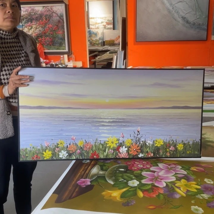 冬***霞油画油画作品入选50.100