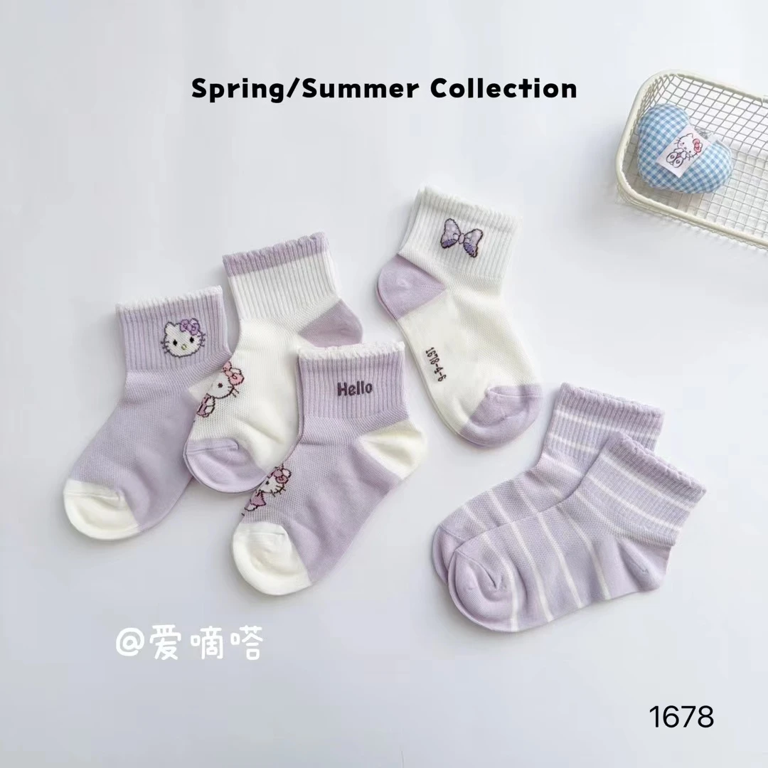 爱滴嗒春夏女童透气短筒袜夏季女宝宝薄款可爱系潮袜