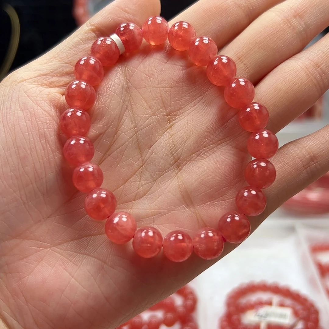 菱锰矿（红纹石）未镶嵌手串