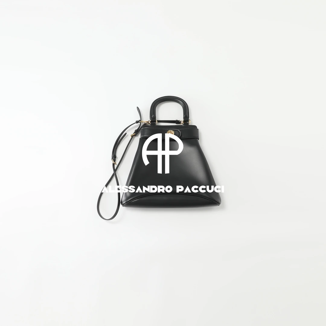 AP洛哥53077BT头层牛皮黑色简约时尚百搭气质斜跨包手提包