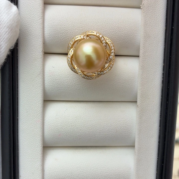 海水珍珠戒指银S925镶嵌
