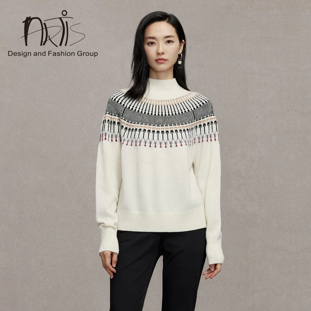 ARTIS雅迪斯2024冬季新款 提花长袖针织套头衫AR5723025-070