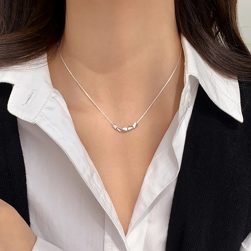 坠链均足银 999纯银转运珠项链时尚小众个性轻奢气质锁骨链设计感