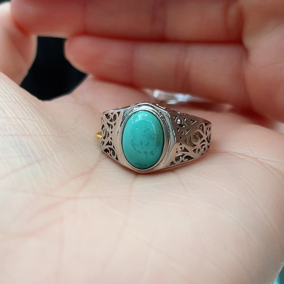 绿松石戒指银S925镶嵌