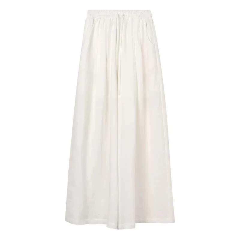 MIMBLANCHE 麻感阔腿长裤