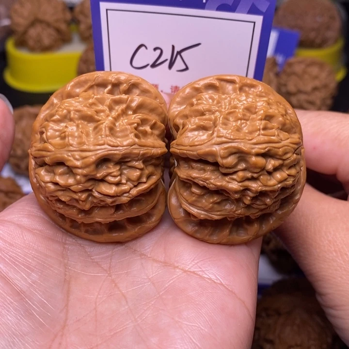 文玩核桃把件46球白c215