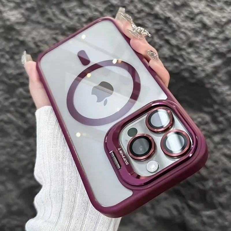 ZMGX磁吸支架适用iPhone16/15pro手机壳苹果14pro新款13磨砂肤感