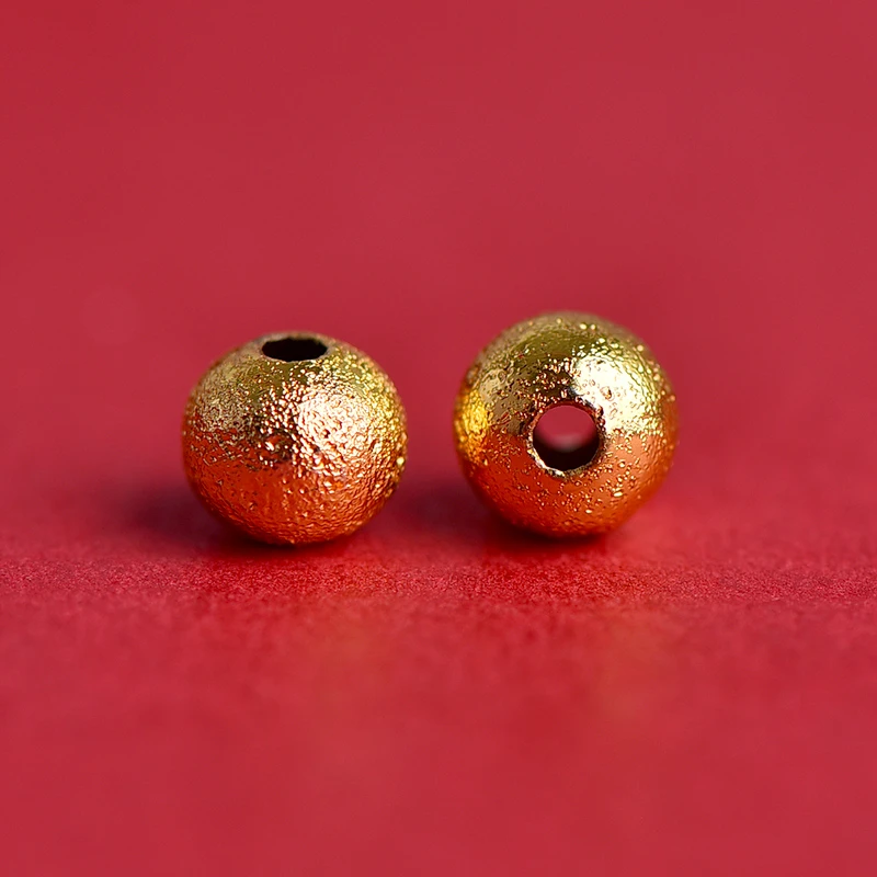 铜镀金磨砂单珠隔珠手工编绳配件diy手串毛衣链配珠材料B470