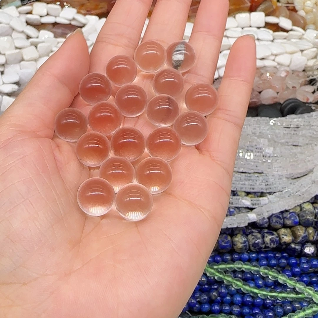 玛瑙/玉髓合金珠宝半成品白水晶12mm无孔2颗