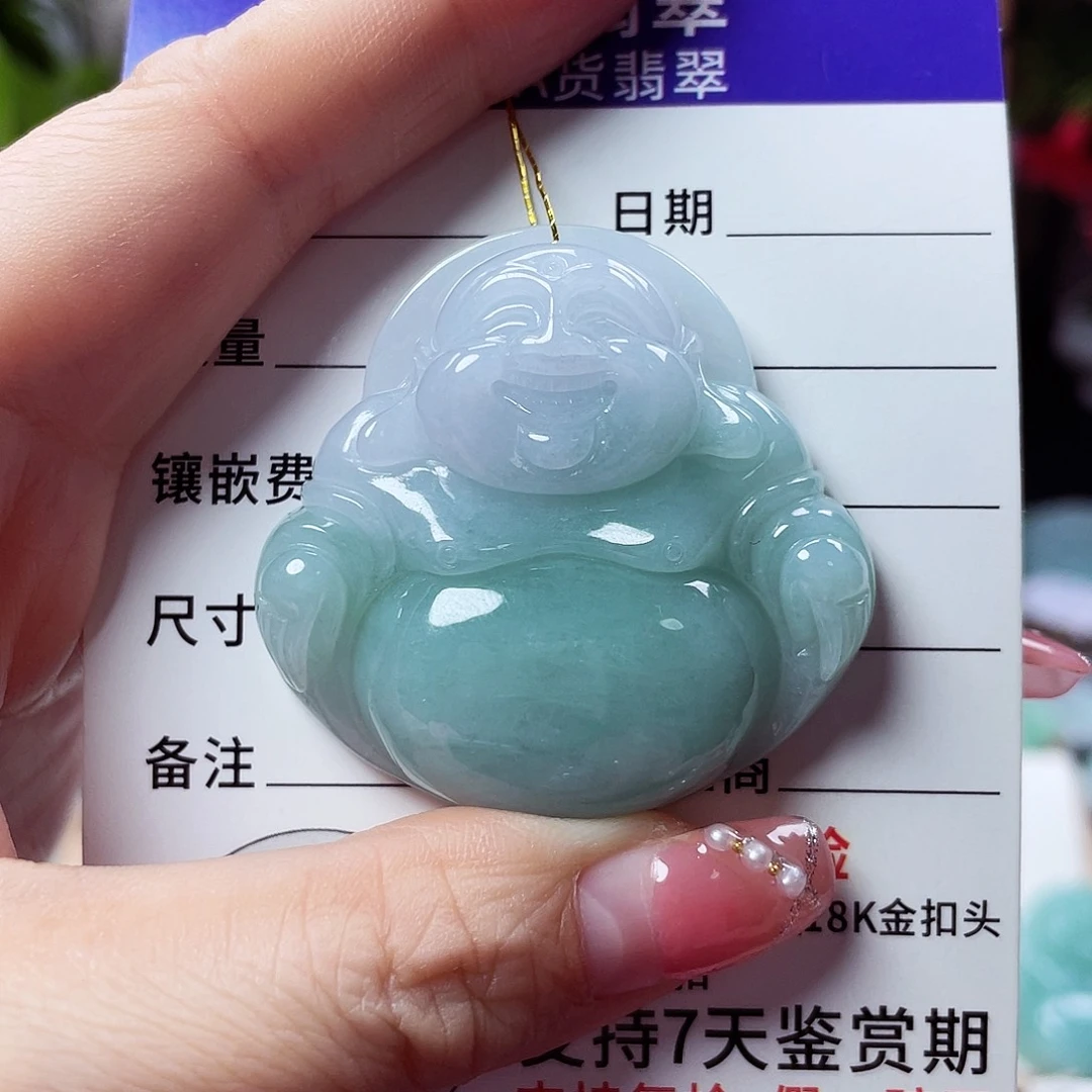 翡翠未镶嵌颈饰佛公36