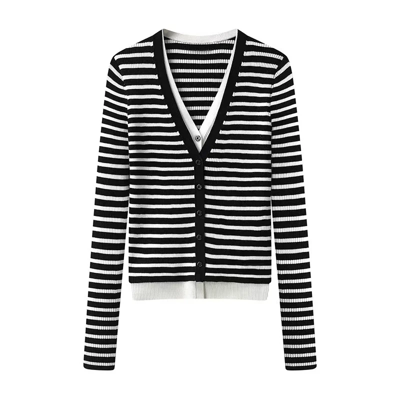 凯特丝蓓1559#秋冬新品法式设计假两件针织衫上衣女