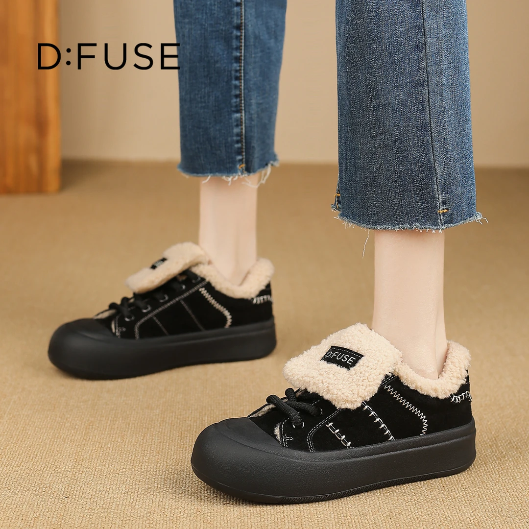 星期六旗下高端品牌迪芙斯新款加绒厚底时尚休闲鞋