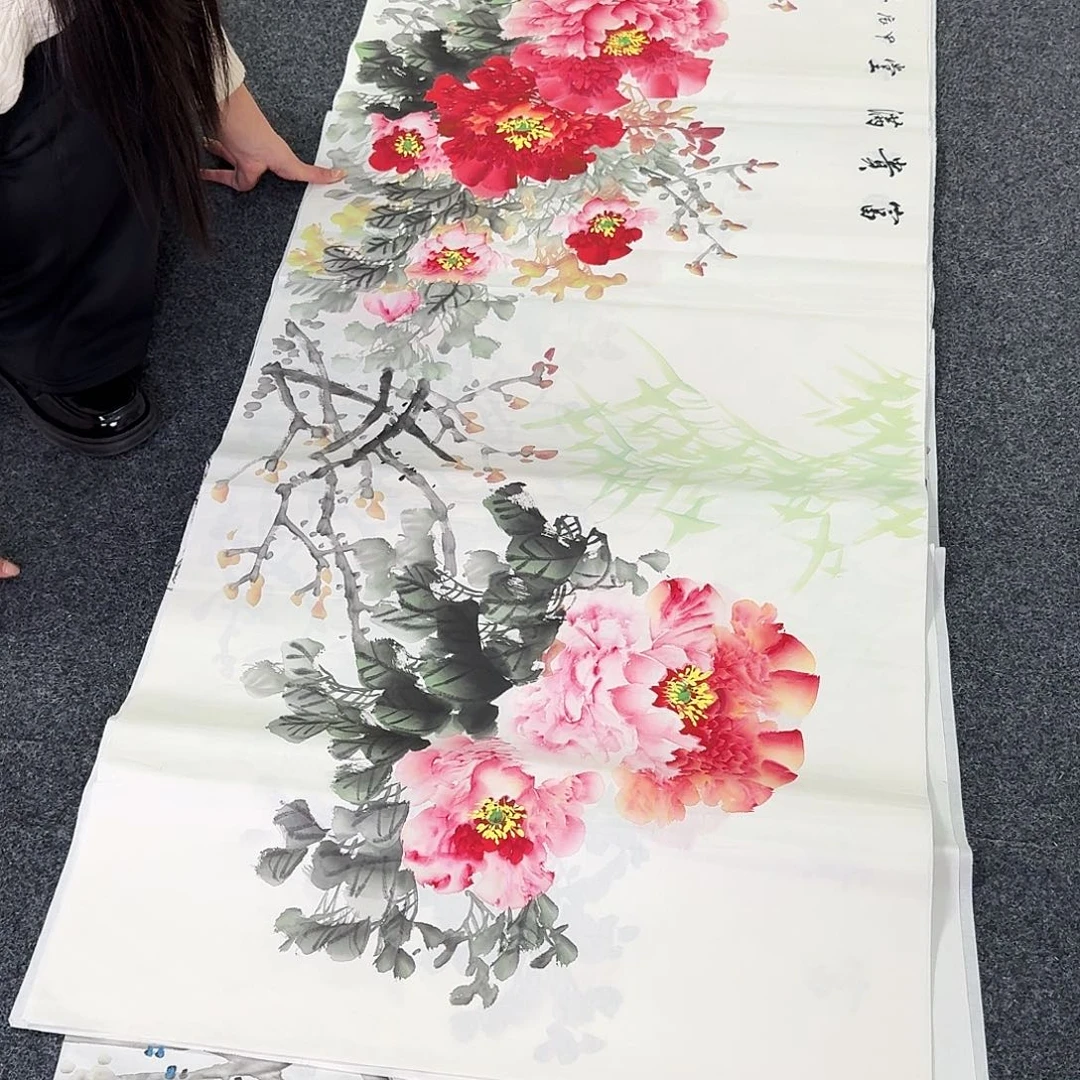 纯手绘国画作品好看小六尺