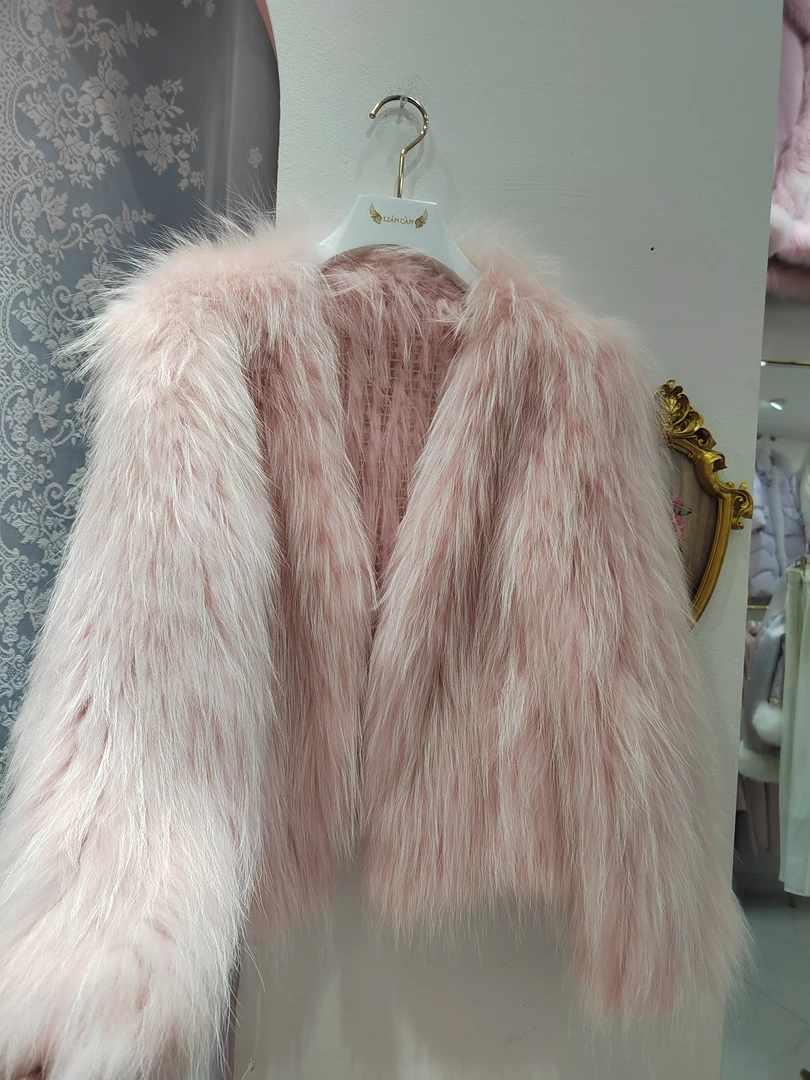 人造皮草 双面编织貉子毛冬季皮草外套女，海宁网红真毛皮草