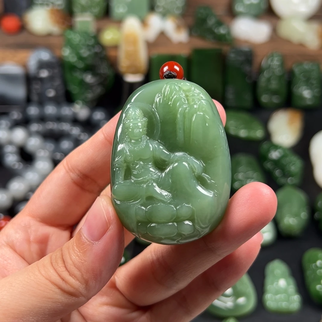 和田玉（碧玉）未镶嵌吊坠(不含链)