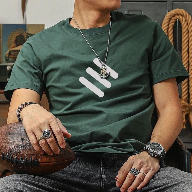 美式复古重磅黑色短袖T恤男夏季潮牌ins痞帅高街宽松纯棉半袖体恤