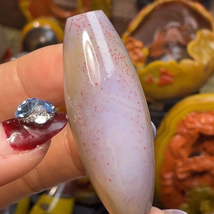 玛瑙/玉髓未镶嵌珠宝奇石紫瓷红沙天珠