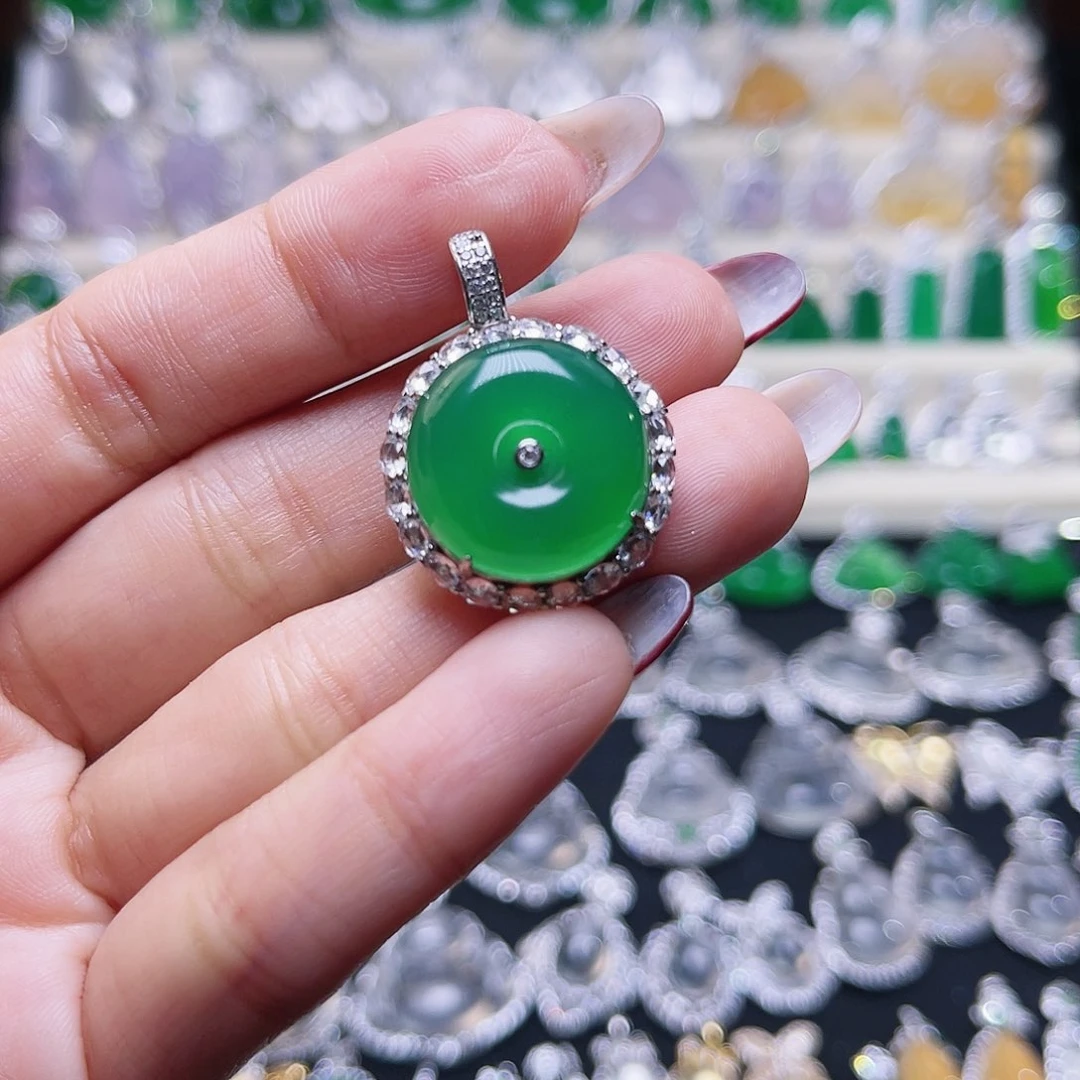 玛瑙/玉髓颈饰银S925镶嵌