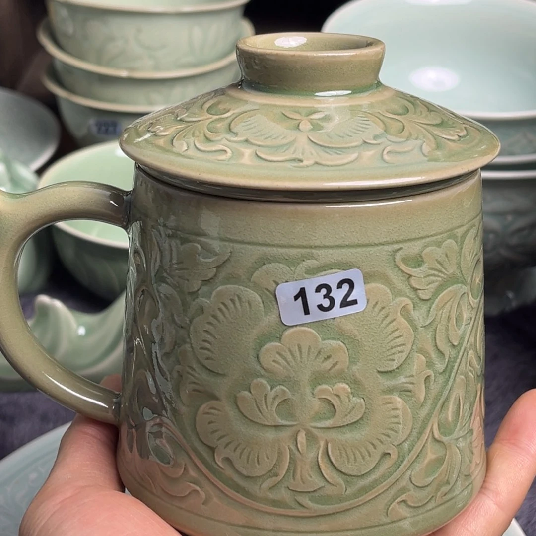 瓷微瑕手工茶漏杯 132 号