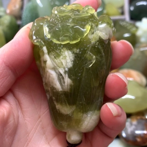 蛇纹石玉未镶嵌手把件