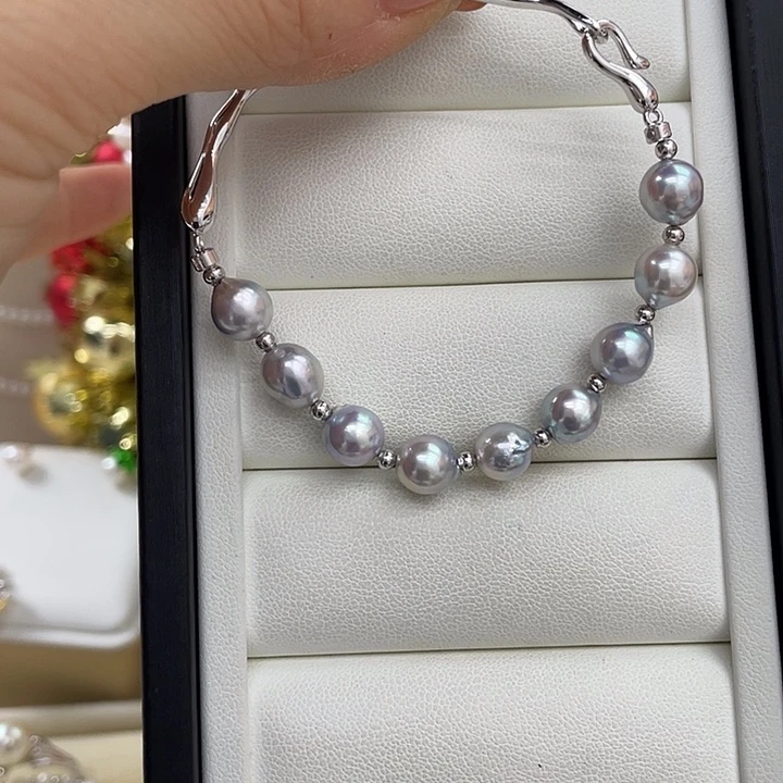 手绳海水珍珠银S925镶嵌