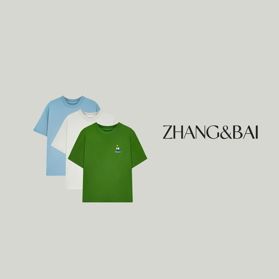 zhang&bai25&SS高定 | 【雪后山】刺绣圆领T恤休闲舒适百搭