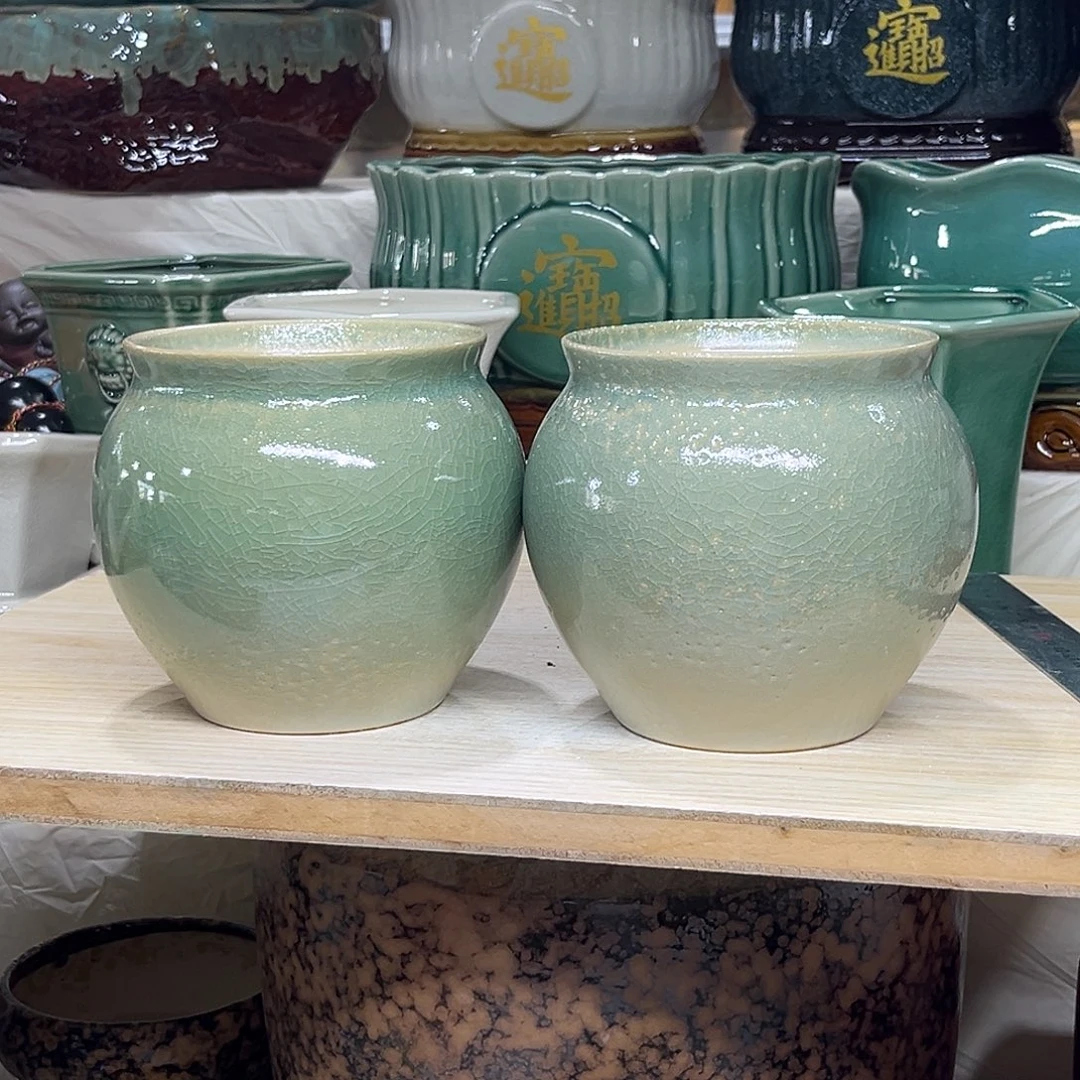 陶瓷绿植多肉微瑕花盆口径11*12打孔