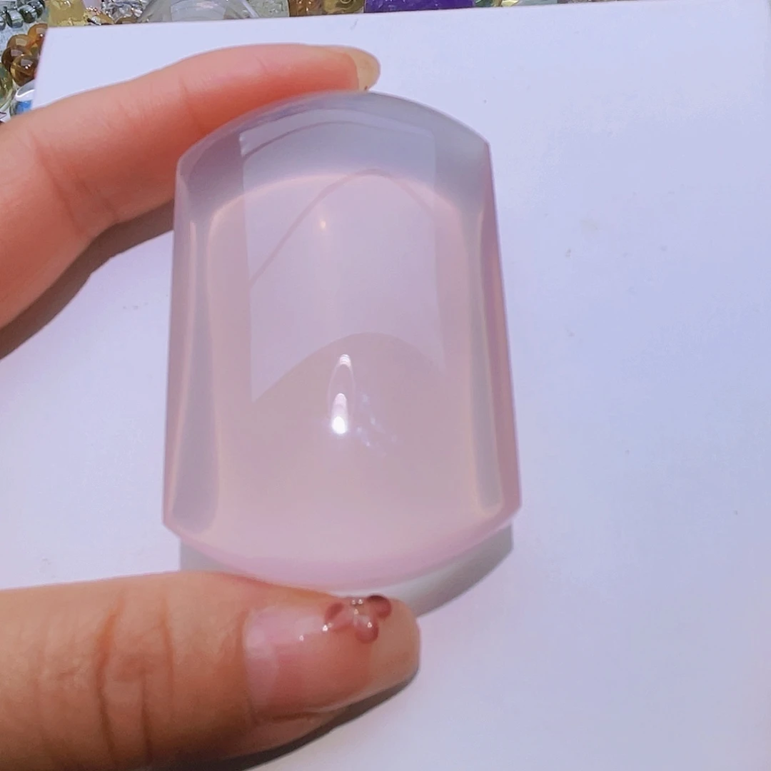 水晶颈饰未镶嵌天然粉水晶无事牌吊坠