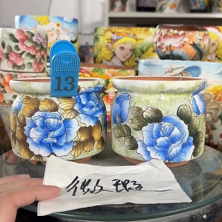 满38包邮 景德镇幸运花盆
