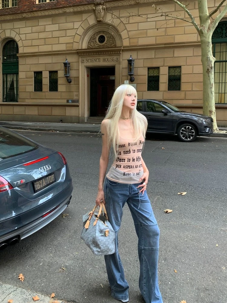 辣妹吊带美式修身慵懒性感背心