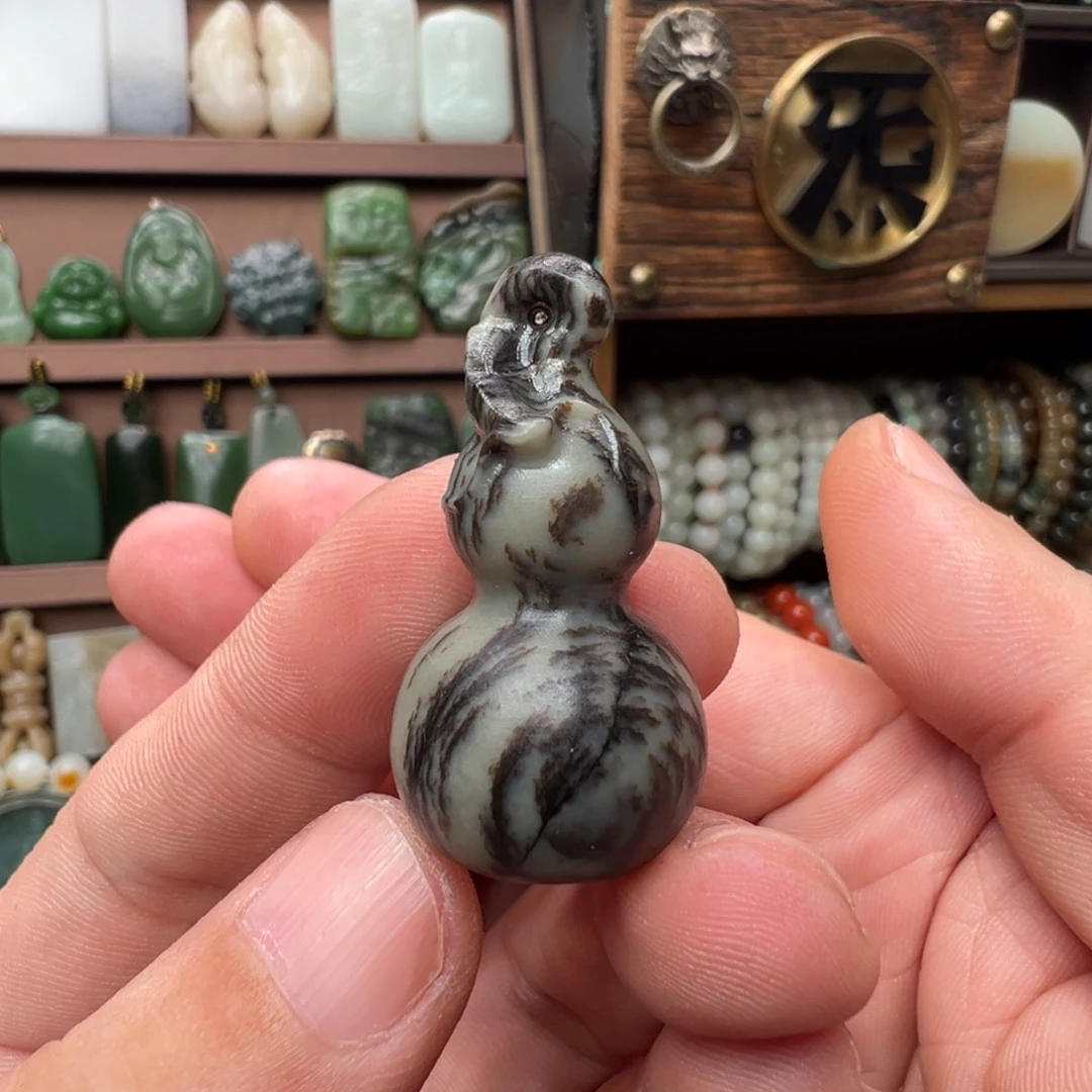 和田玉未镶嵌颈饰糖草花肉料柔光葫芦福利6