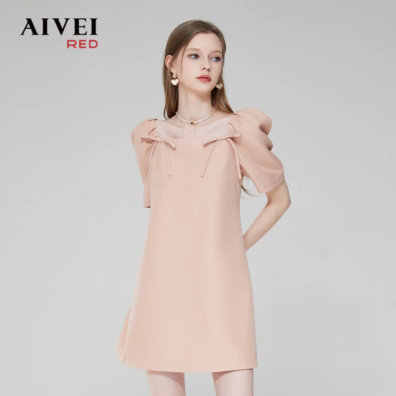 AIVEI法式简约气质连衣裙春夏超显瘦连衣裙Q0360042