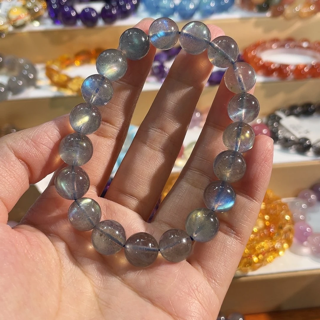 無***輕手链未镶嵌拉长石天然