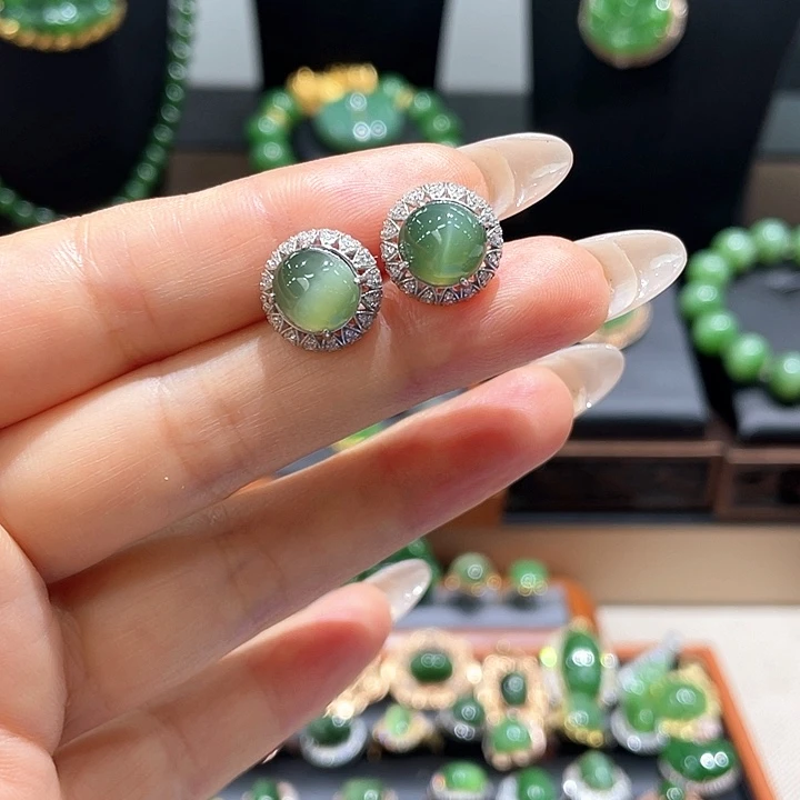 和田玉（碧玉）银S925镶嵌戒指