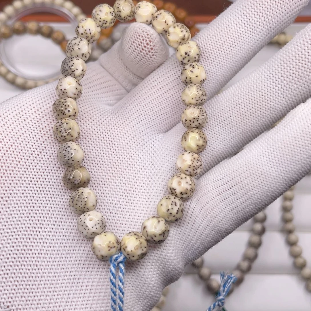 星月菩提手串石玉料骨瓷白9改无相