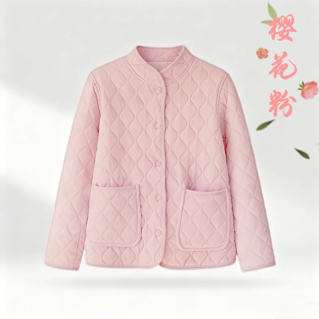 【小棉袄】羊绒桑蚕丝三层夹棉秋冬内搭外穿保暖长袖小棉袄