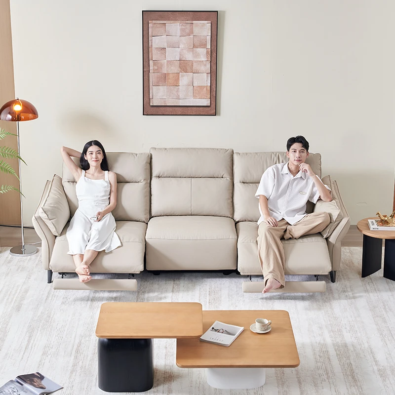 【苏宁自营】左右2025真皮电动沙发客厅零靠墙智能功能沙发DZY6066