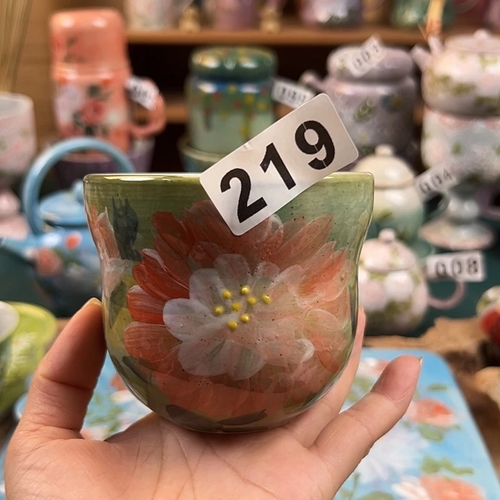 杯景德镇陶瓷手绘作品219微瑕
