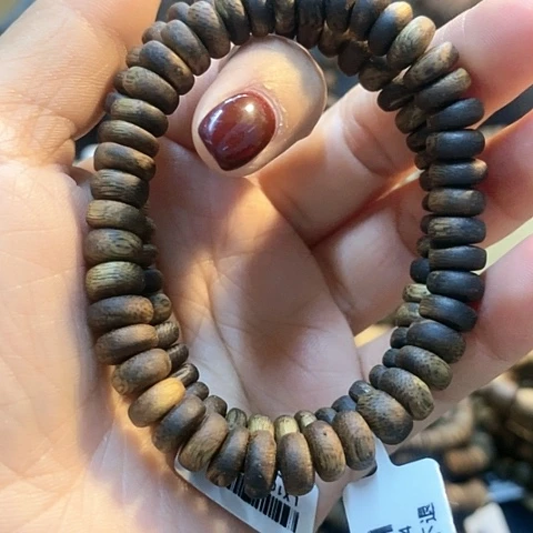 沉香手串棋楠算盘珠单圈0.8/5克+多样性发一