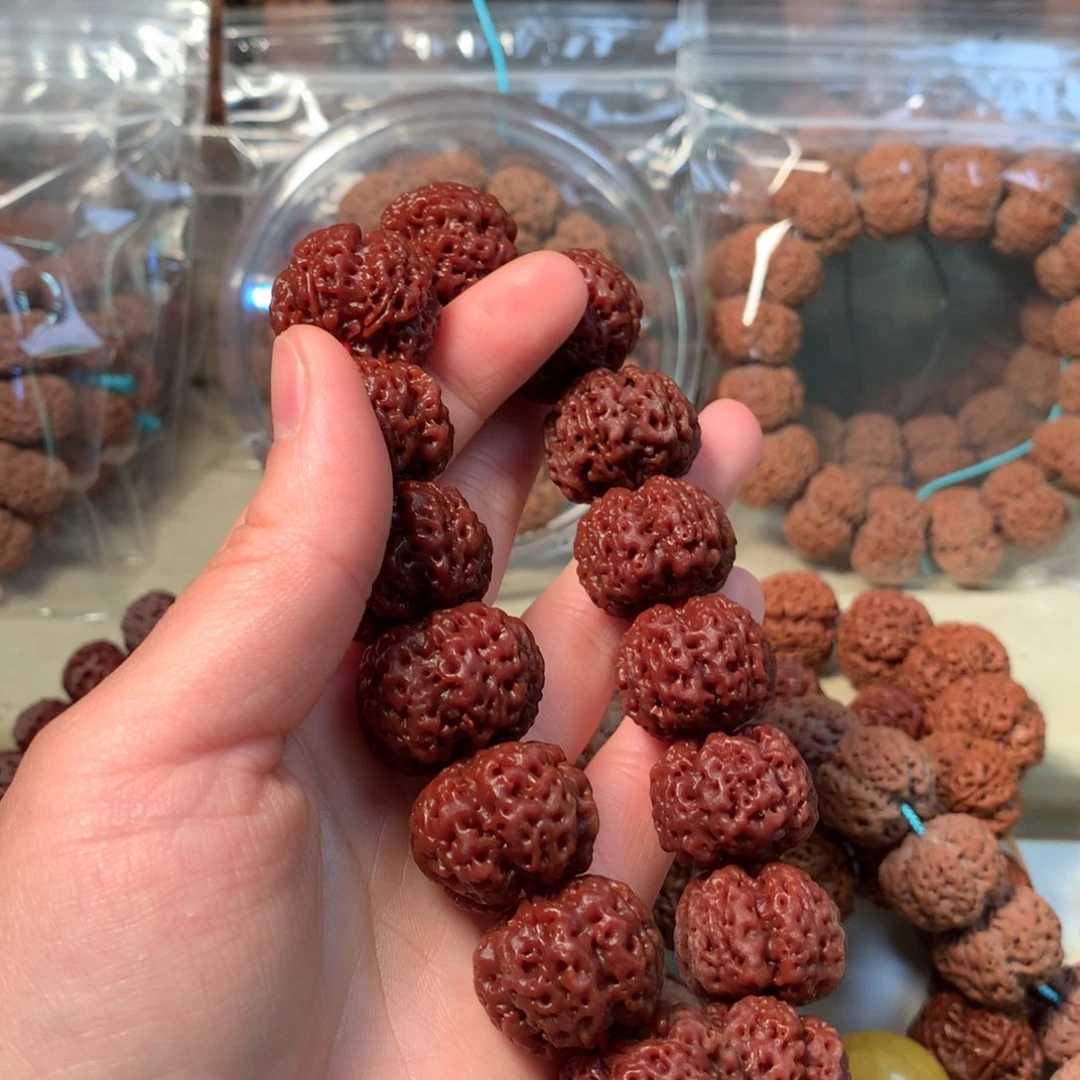 金刚菩提手串荒*平细双龙23五瓣全品无暇