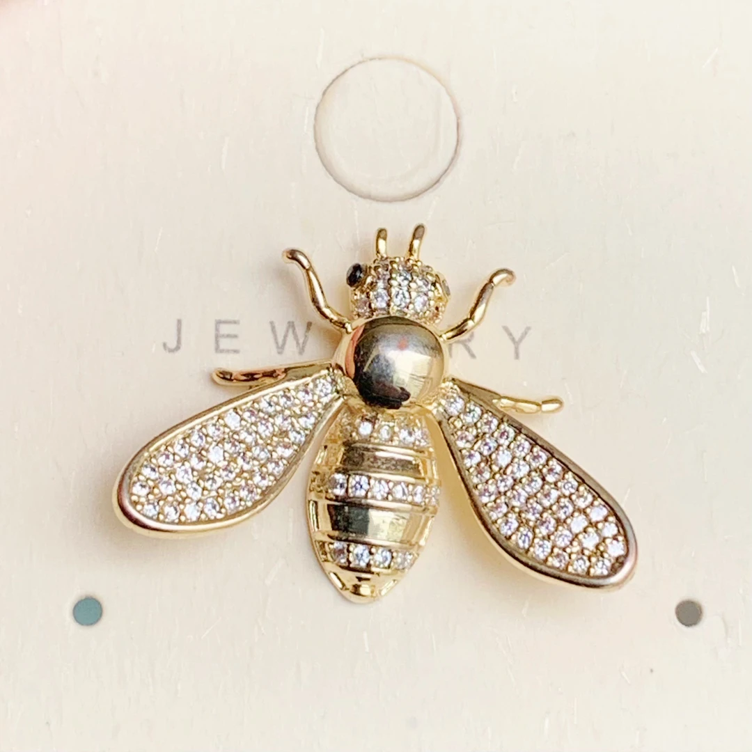 铜合金锆石胸针 小蜜蜂胸针