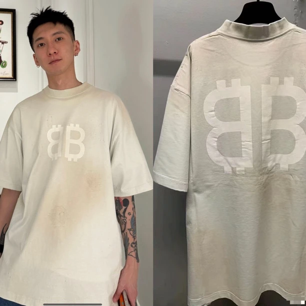 RAM出品 男女同款 康利印花BB做旧破坏短袖T恤