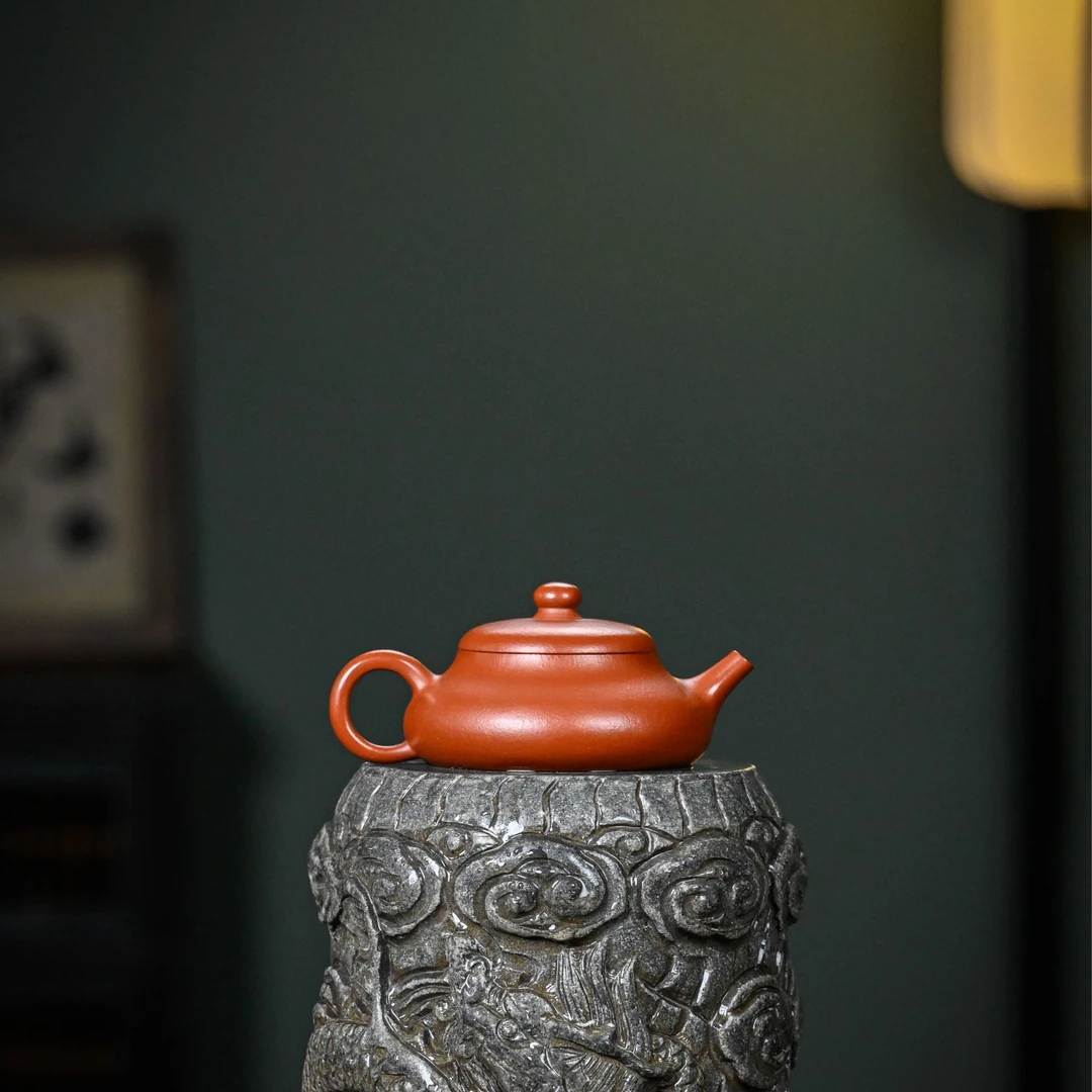 【朱泥·静乐壶】宜兴原矿紫砂朱泥精工制静乐120cc