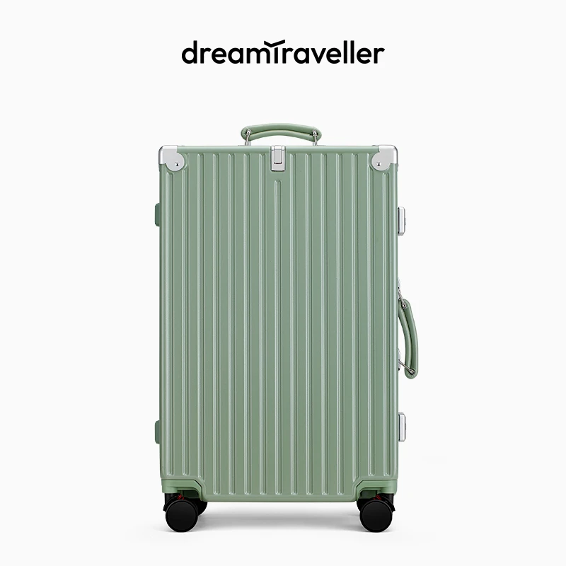 梦旅者复古拉杆箱万向轮铝框旅行箱登机箱时尚密码皮箱行李箱男女