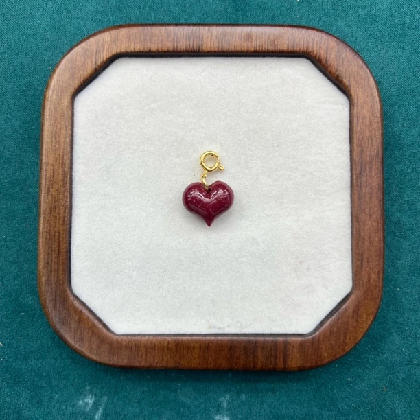 含辰砂工艺品A008 紫金砂爱心吊坠
