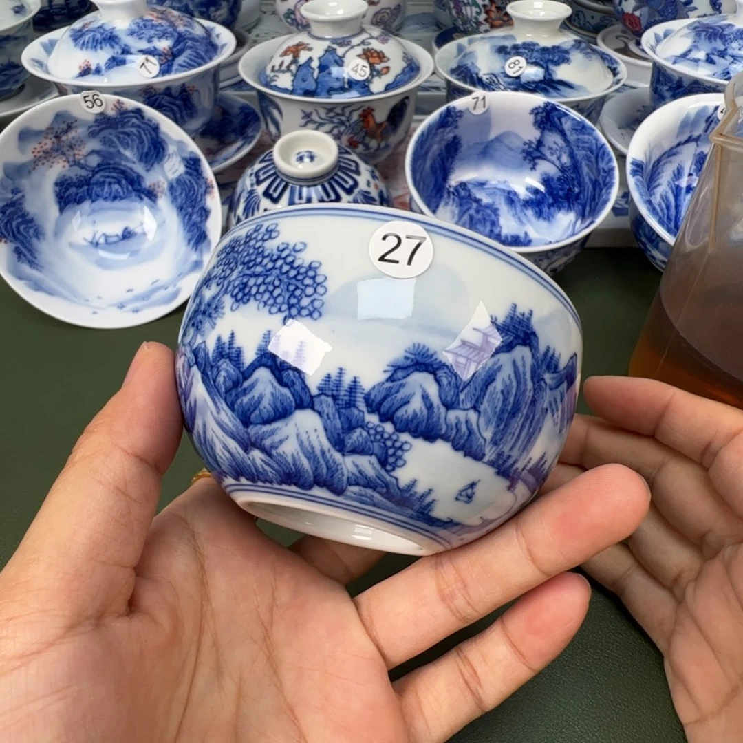景德镇纯手工纯手绘茶具木木27