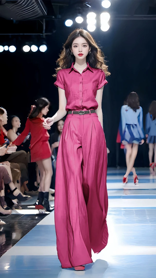 夏季气质轻熟风阔腿裤时尚套装高INS风通勤短袖长裤显瘦洋气2025