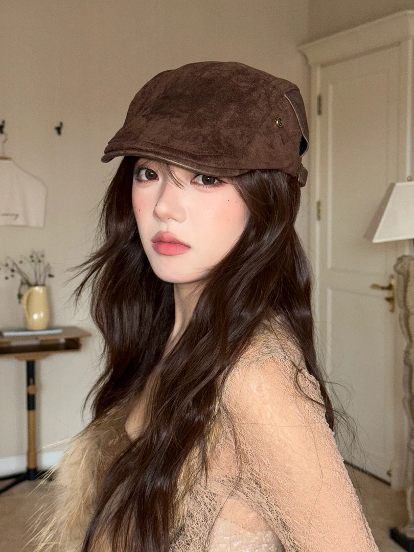 新款美式前进帽复古风棒球帽女显脸小气质百搭遮阳鸭舌帽街头潮帽