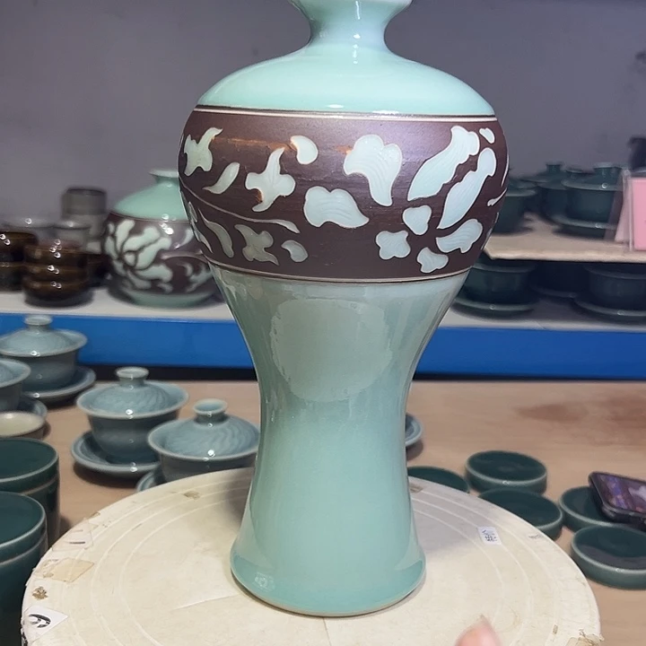 龙泉云间青瓷小米茶器